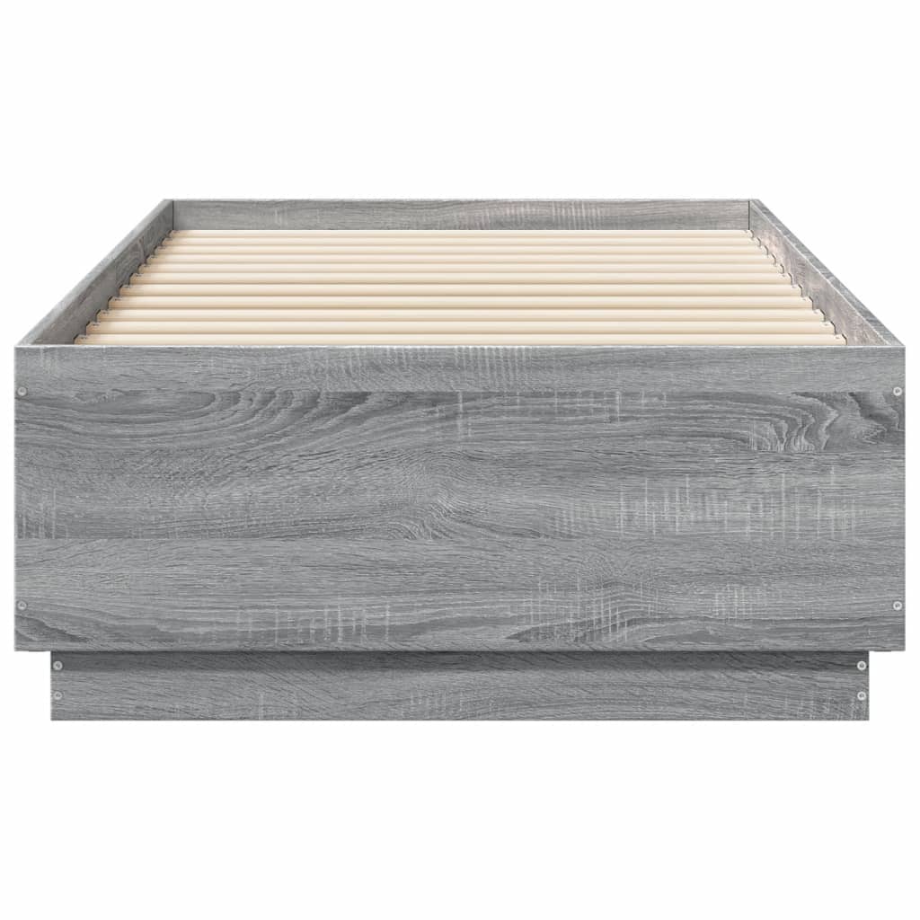 Giroletto Luci LED Grigio Sonoma 75x190 cm in Legno Multistrato | homemem39