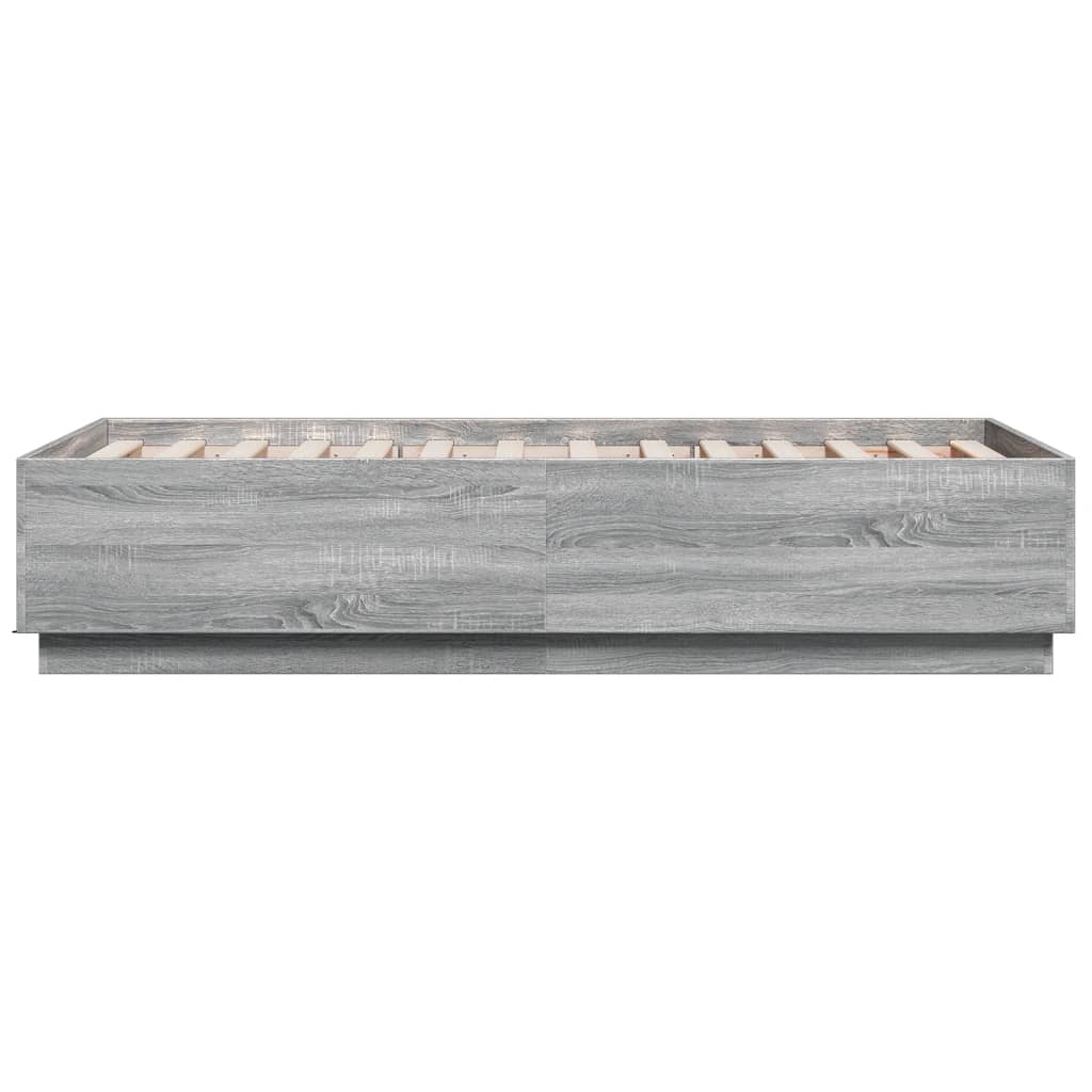 Giroletto Luci LED Grigio Sonoma 75x190 cm in Legno Multistrato