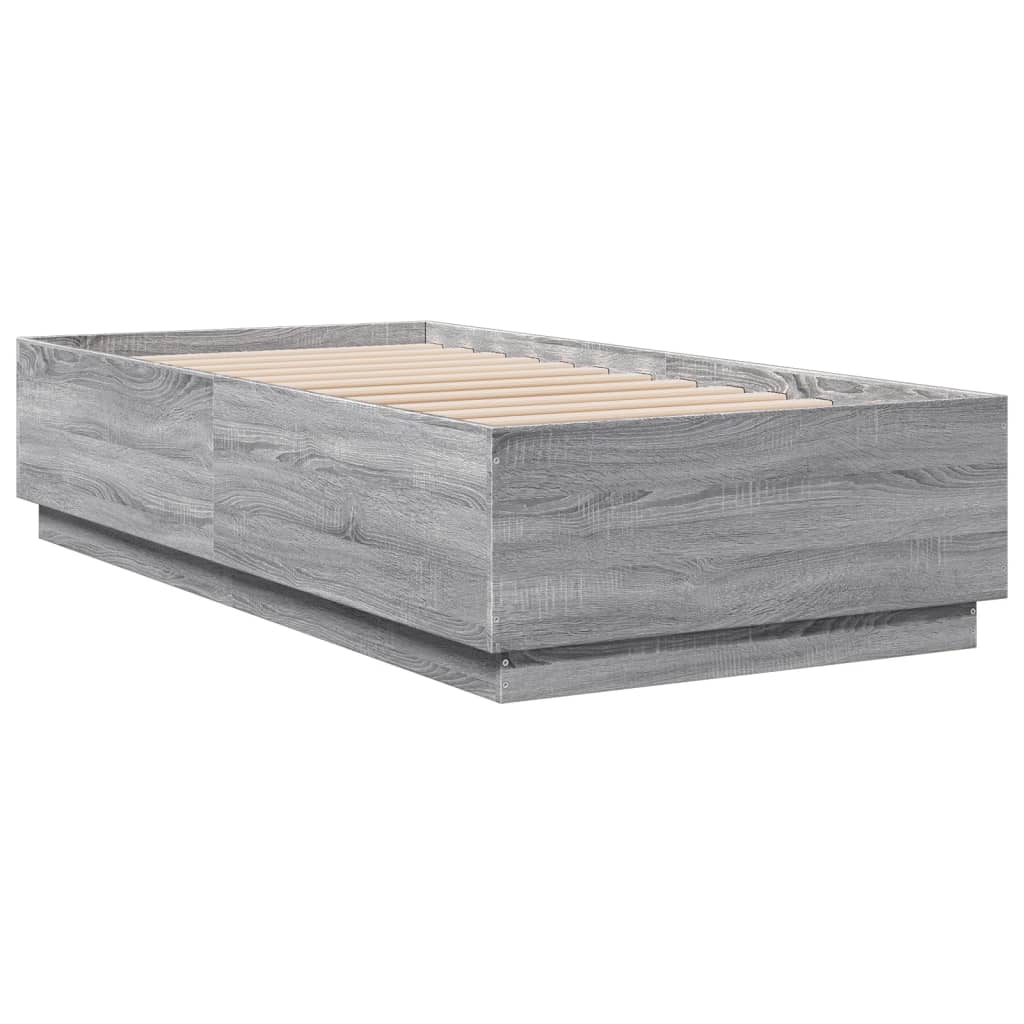 Giroletto Luci LED Grigio Sonoma 75x190 cm in Legno Multistrato | homemem39