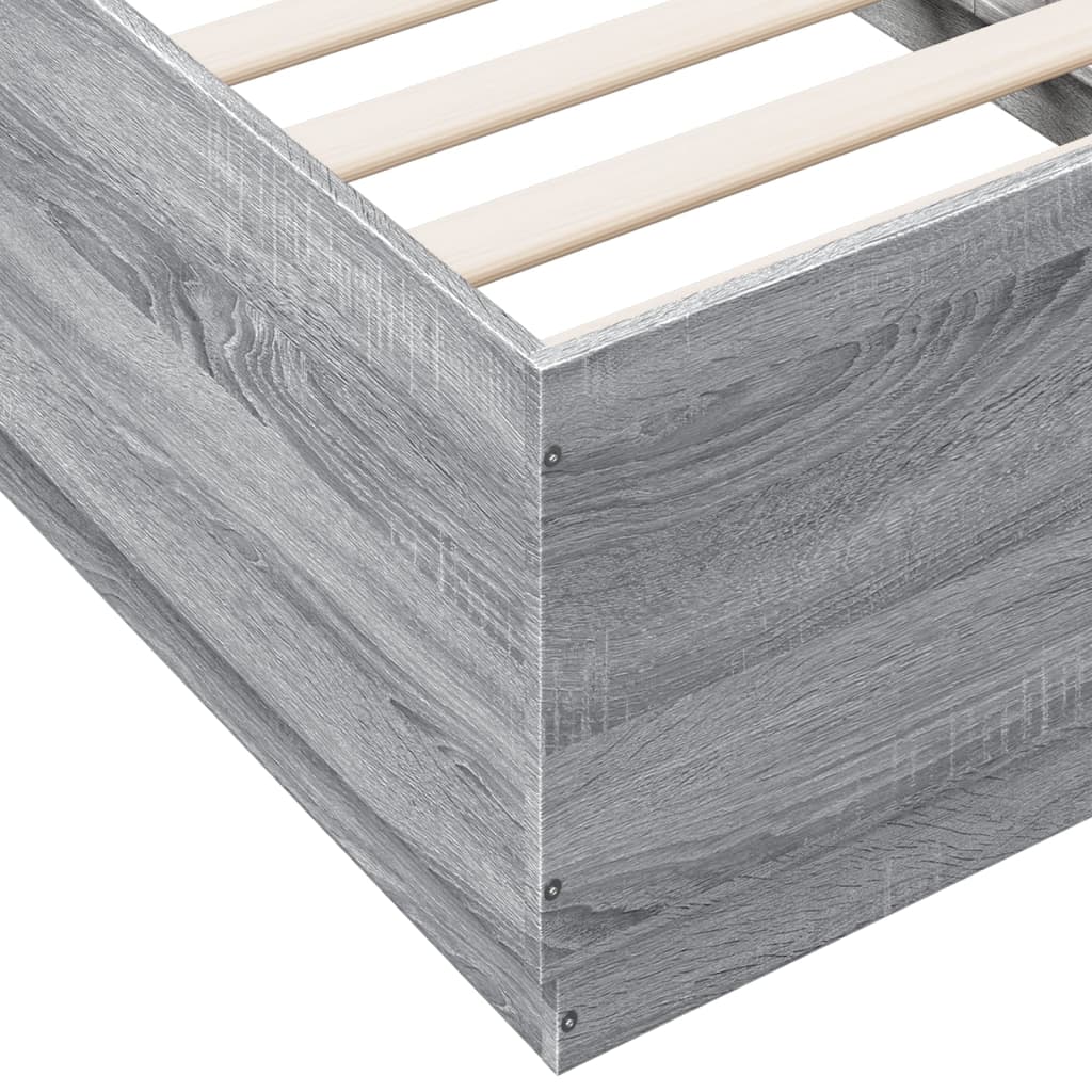 Giroletto Luci LED Grigio Sonoma 75x190 cm in Legno Multistrato