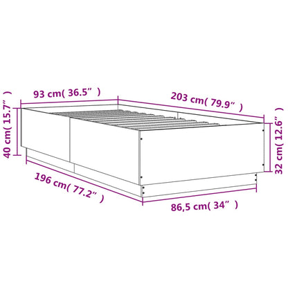 Giroletto Nero 90x200 cm in Legno Multistrato | homemem39