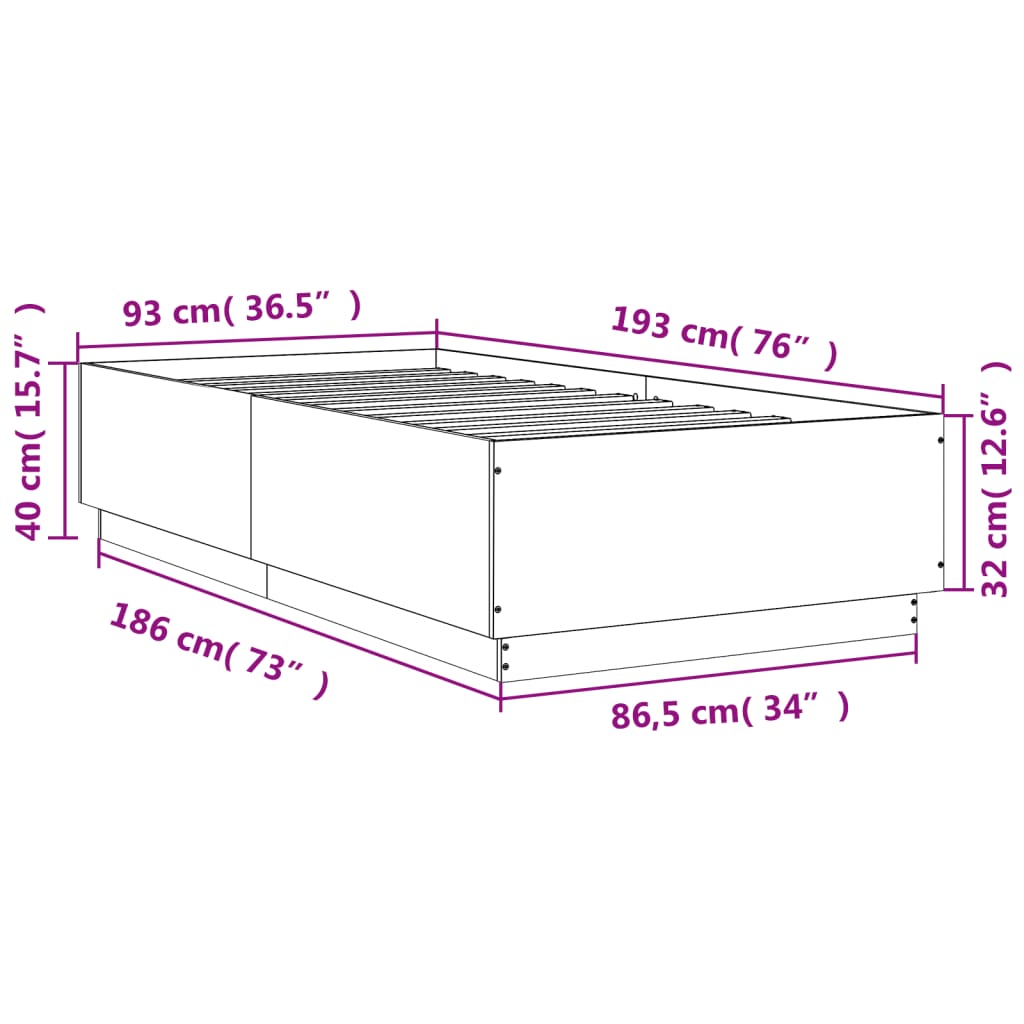 Giroletto Rovere Fumo 90x190 cm in Legno Multistrato | homemem39