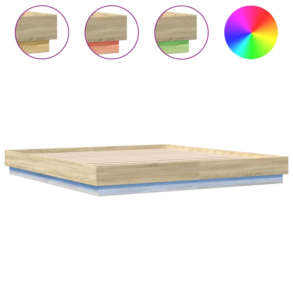 Giroletto con Luci LED Rovere Sonoma 200x200 cm | homemem39
