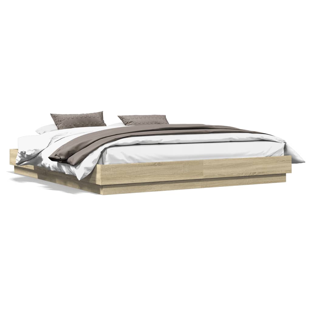 Giroletto con Luci LED Rovere Sonoma 200x200 cm | homemem39