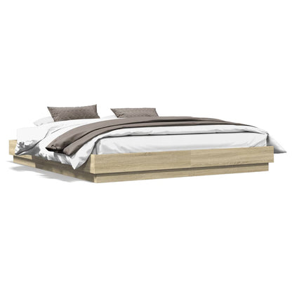Giroletto con Luci LED Rovere Sonoma 200x200 cm | homemem39