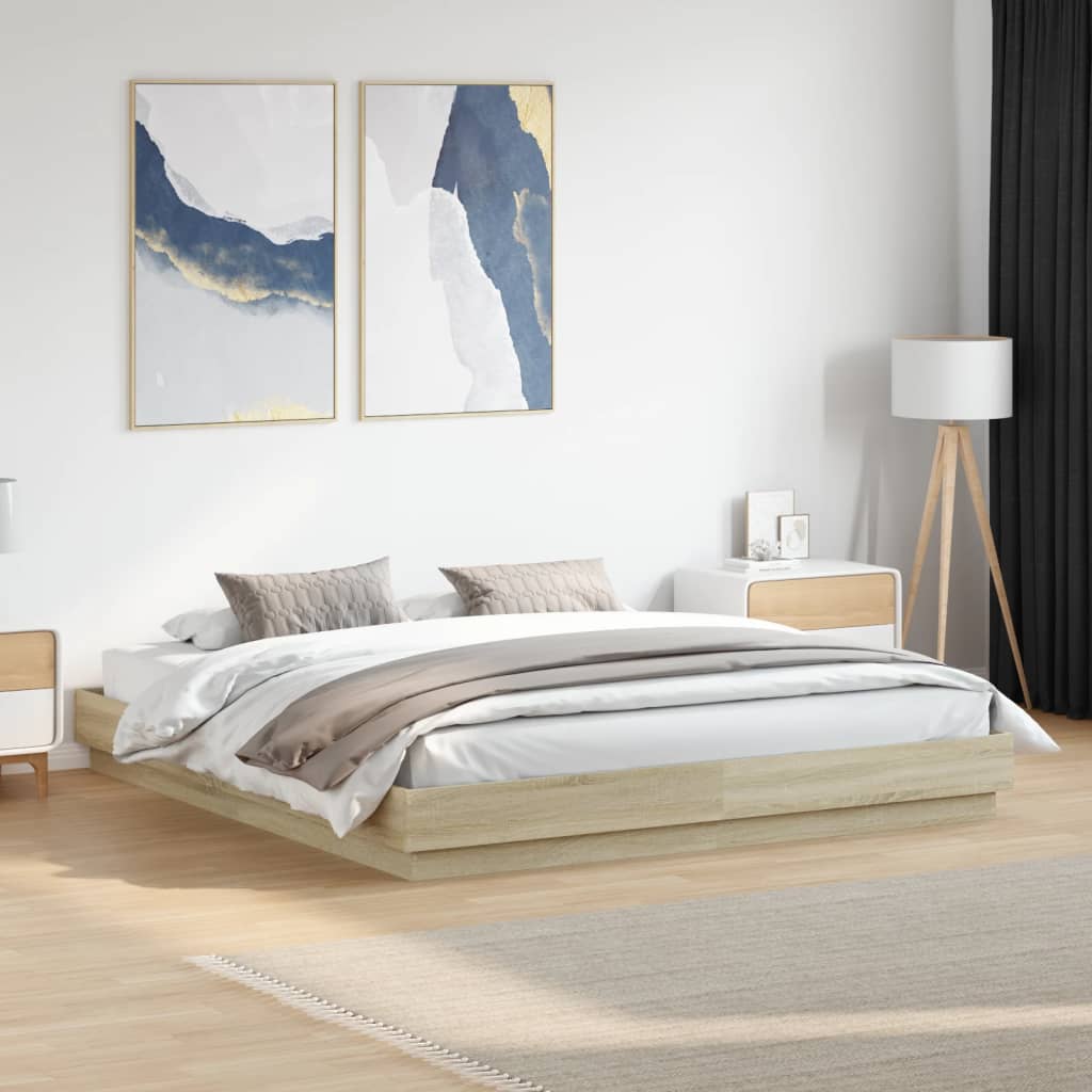 Giroletto con Luci LED Rovere Sonoma 200x200 cm | homemem39