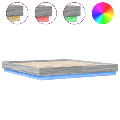 Giroletto con Luci LED Grigio Sonoma 180x200 cm | homemem39