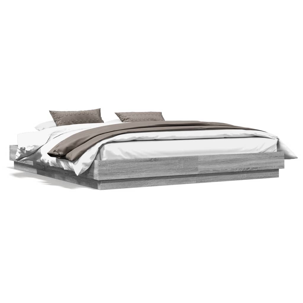 Giroletto con Luci LED Grigio Sonoma 180x200 cm | homemem39