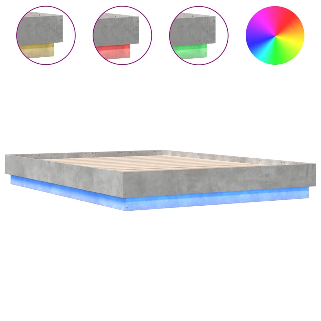 Giroletto con Luci LED Grigio Cemento 160x200 cm | homemem39