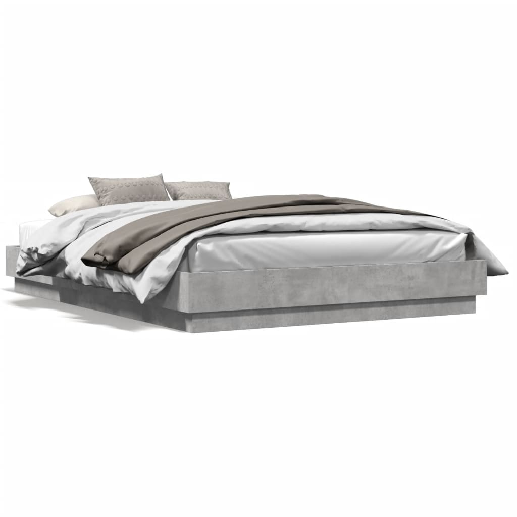 Giroletto con Luci LED Grigio Cemento 160x200 cm | homemem39
