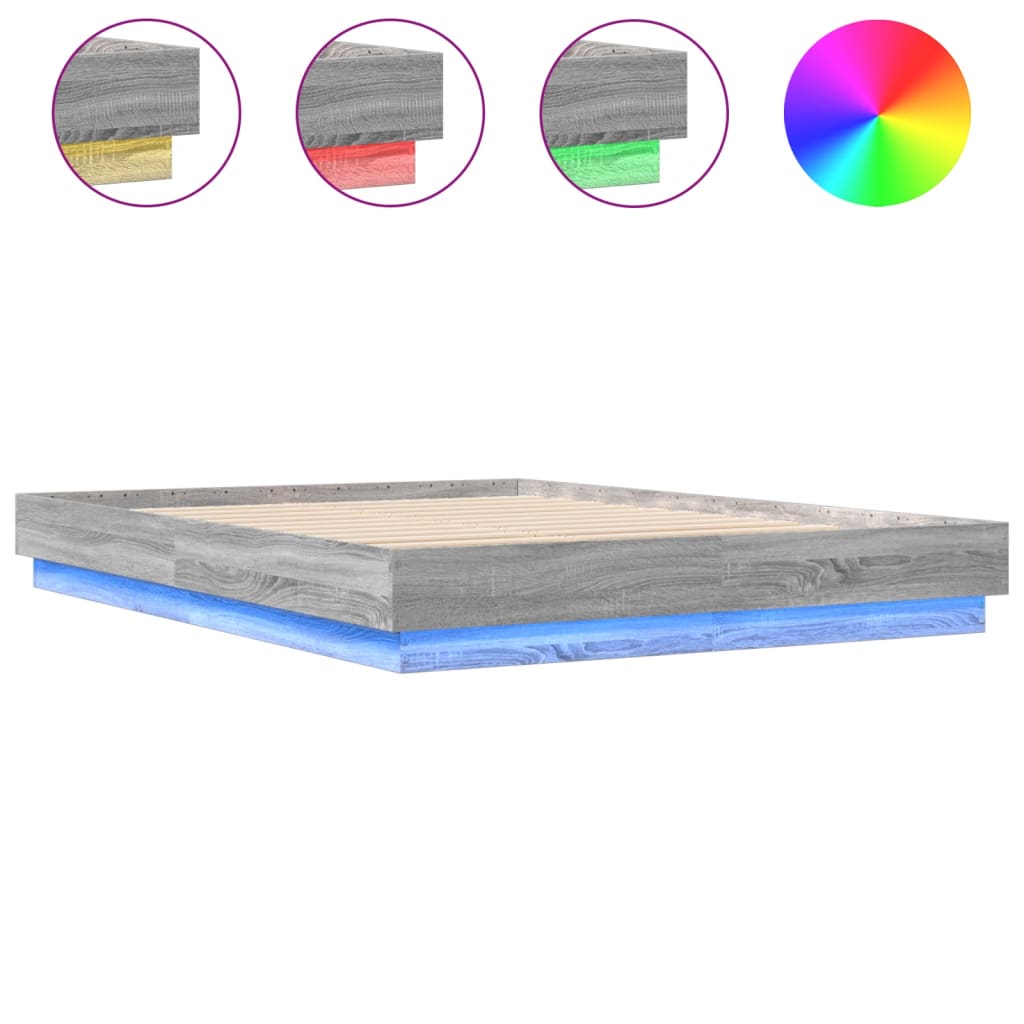 Giroletto con Luci LED Grigio Sonoma 160x200 cm | homemem39