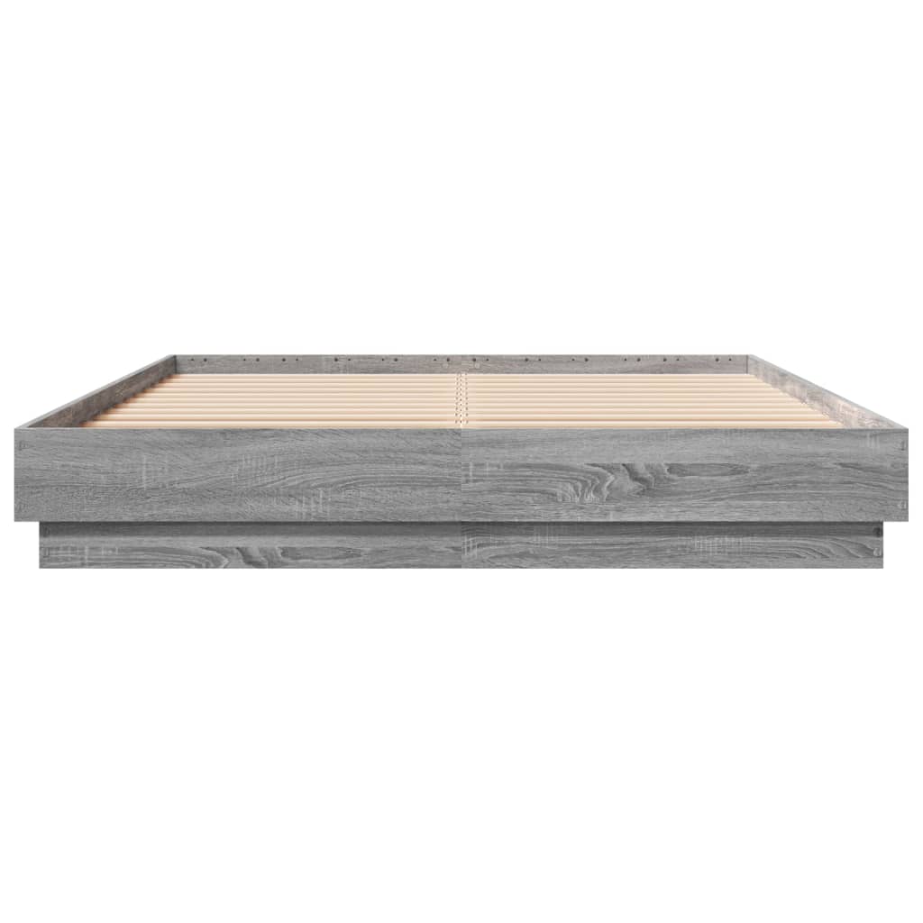 Giroletto con Luci LED Grigio Sonoma 160x200 cm