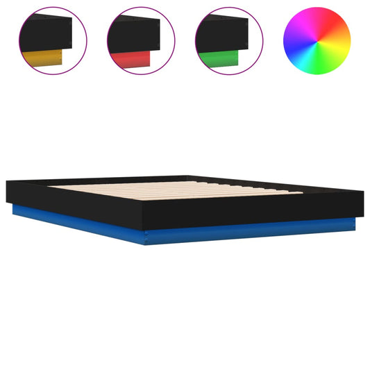 Giroletto con LED senza Materasso Nero 150x200 cm