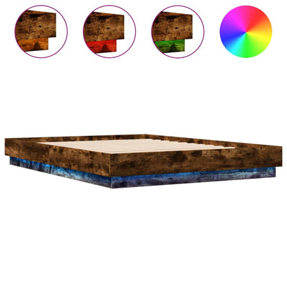 Giroletto con Luci LED Rovere Fumo 140x200 cm | homemem39