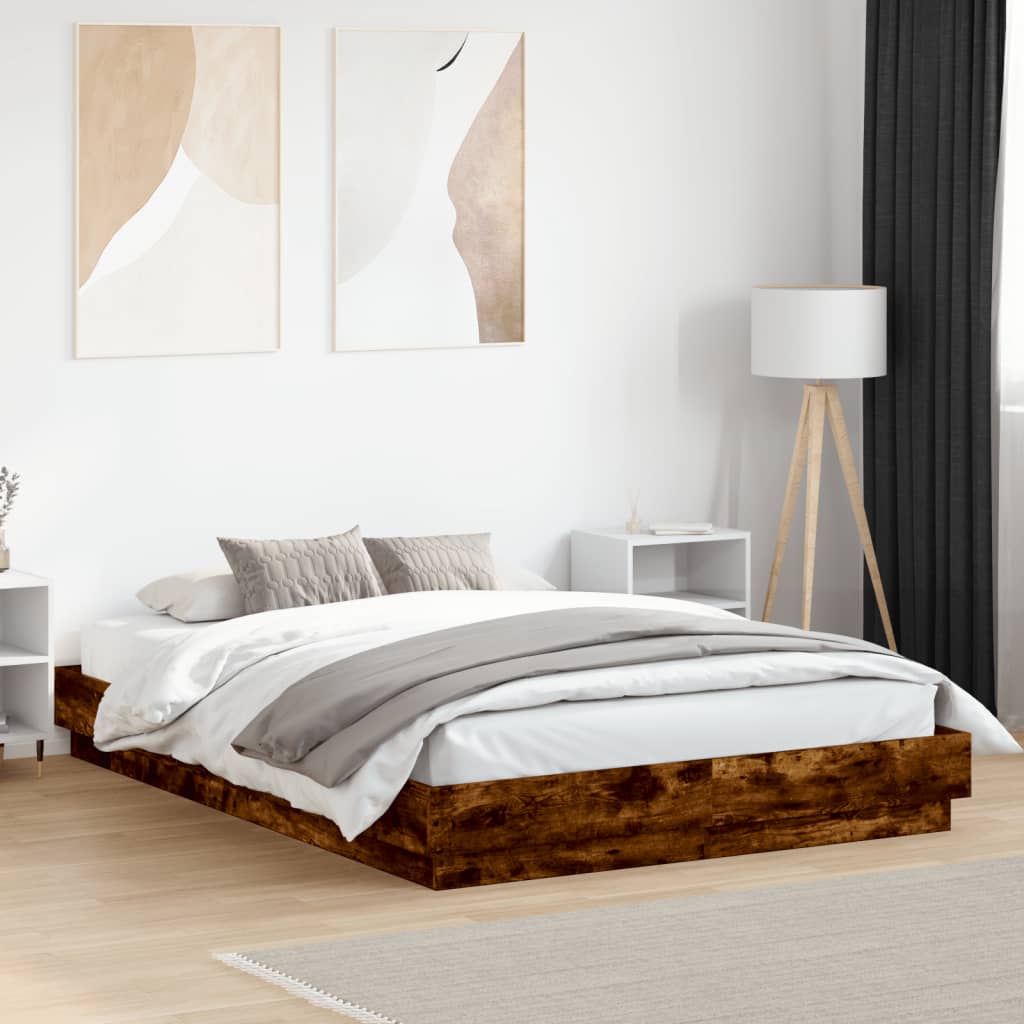 Giroletto con Luci LED Rovere Fumo 140x200 cm | homemem39
