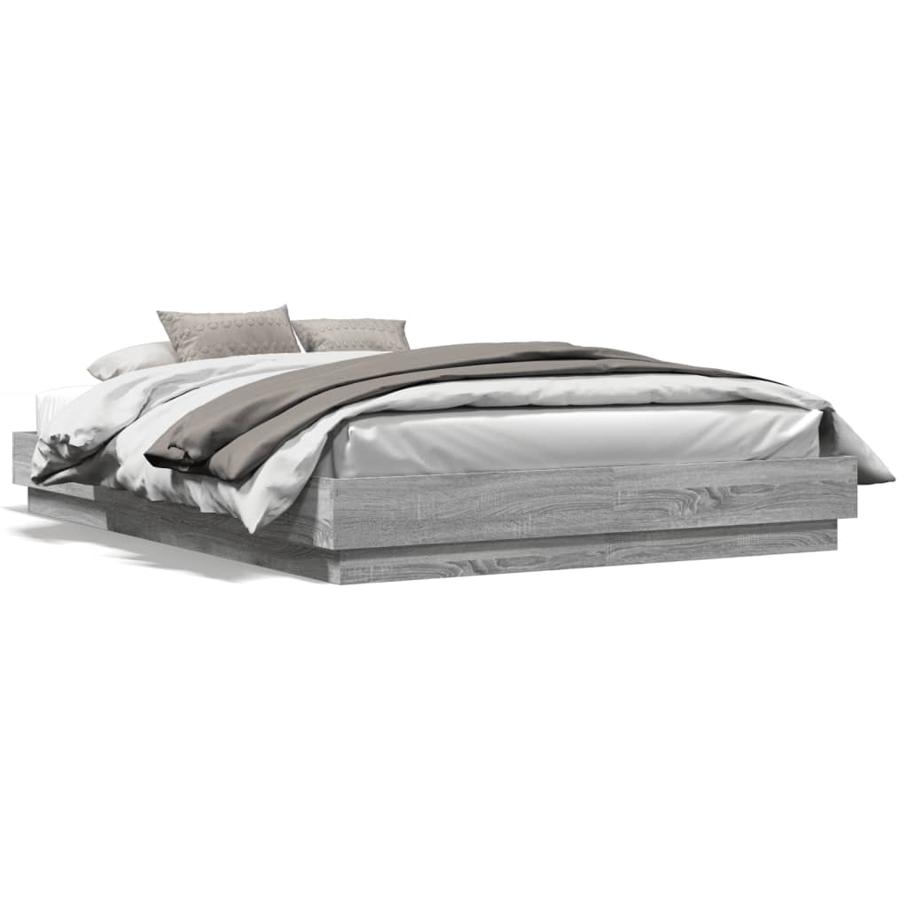Giroletto con Luci LED Grigio Sonoma 140x200 cm | homemem39