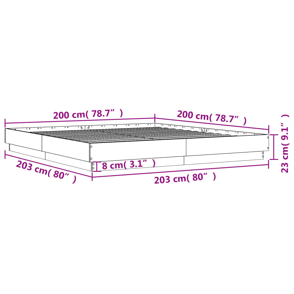 Giroletto Bianco 200x200 cm in Legno Multistrato | homemem39