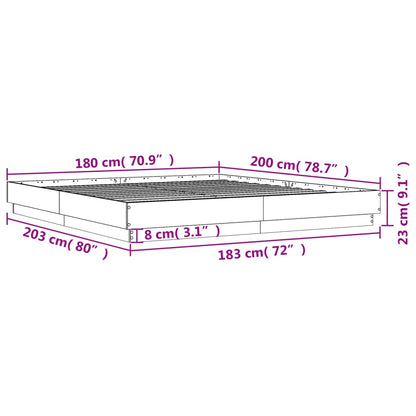 Giroletto Grigio Sonoma 180x200 cm in Legno Multistrato | homemem39