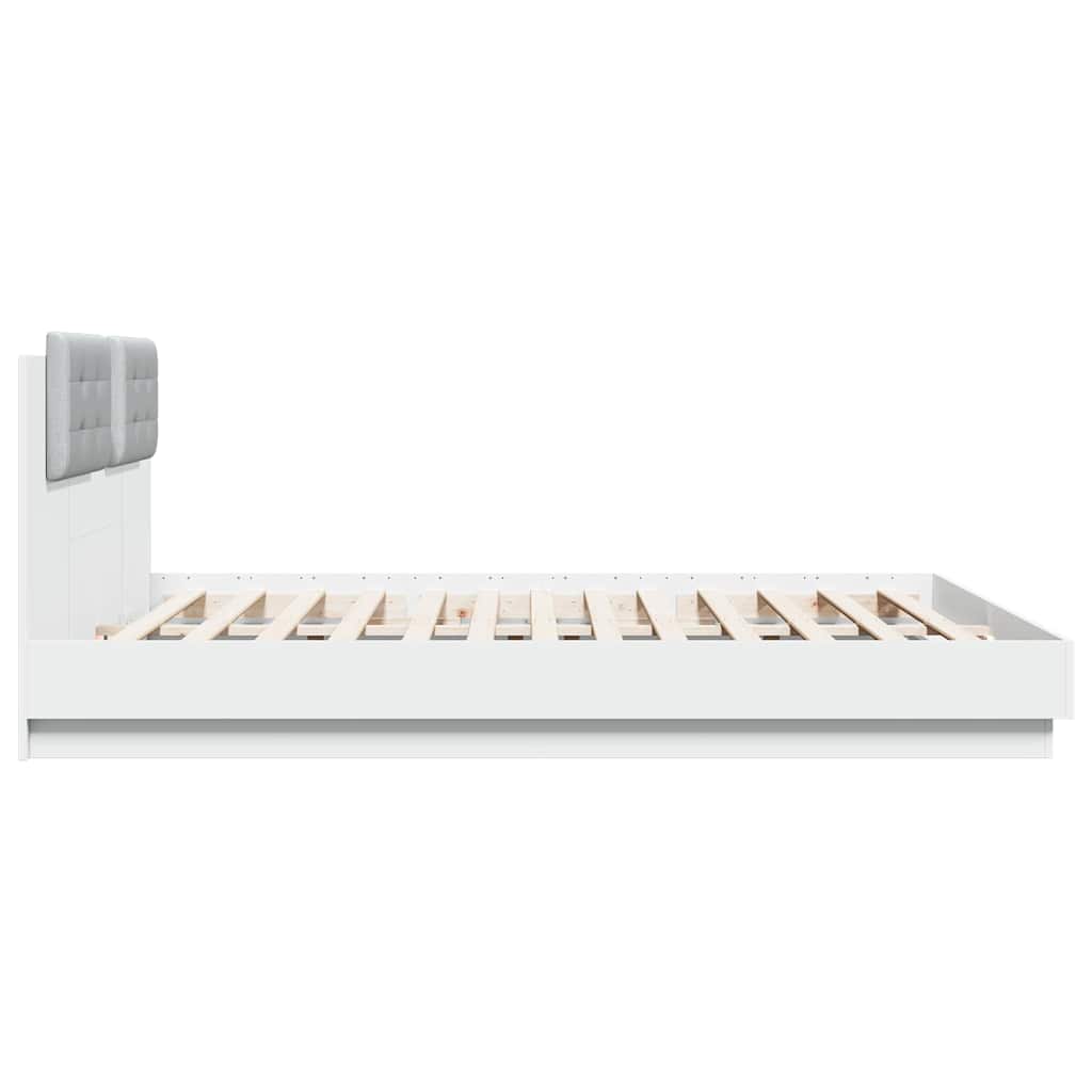 Giroletto con Testiera Bianco 160x200 cm in Legno Multistrato | homemem39