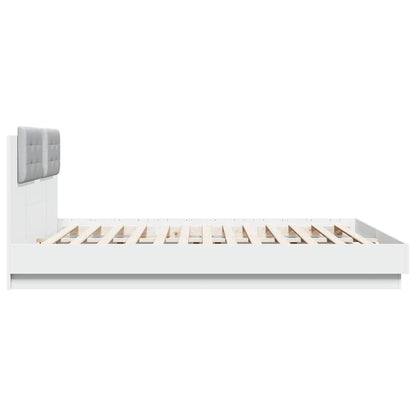 Giroletto con Testiera Bianco 160x200 cm in Legno Multistrato | homemem39