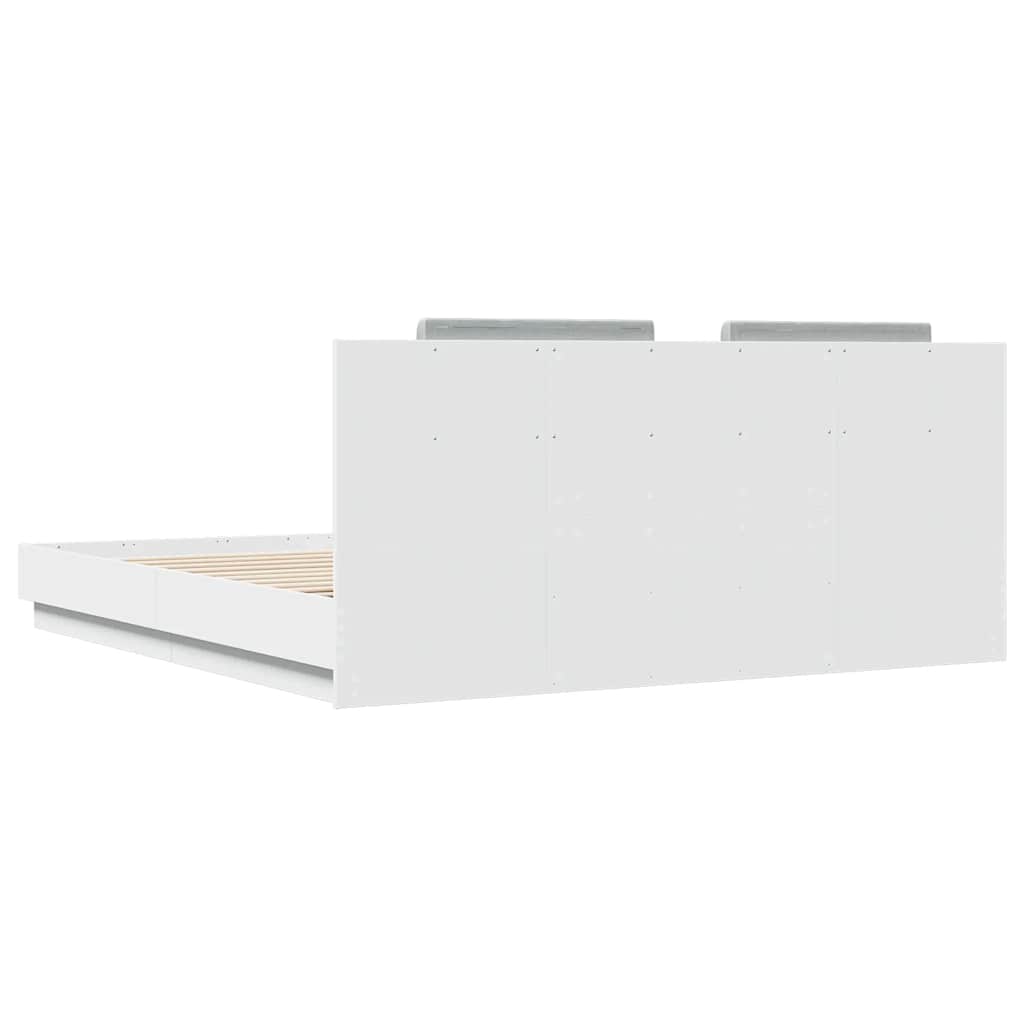 Giroletto con Testiera Bianco 160x200 cm in Legno Multistrato | homemem39
