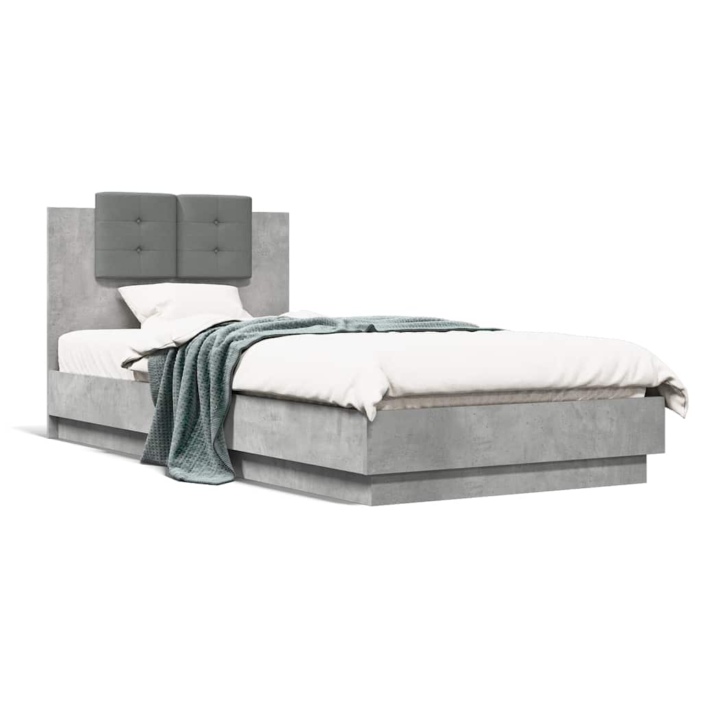 Giroletto Testiera Grigio Cemento 90x200 cm Legno Multistrato | homemem39