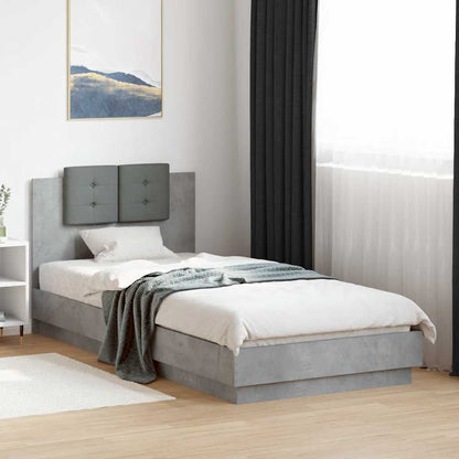 Giroletto Testiera Grigio Cemento 90x200 cm Legno Multistrato | homemem39