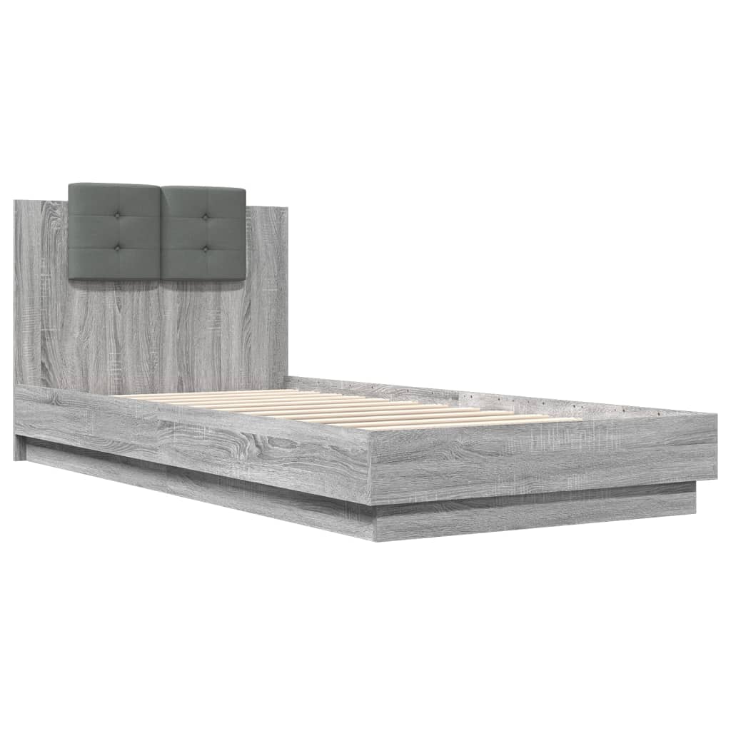 Giroletto con Testiera Grigio Sonoma 90x200cm Legno Multistrato - homemem39