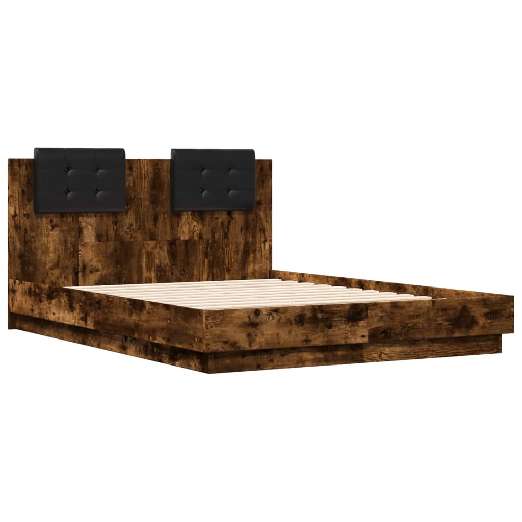 Giroletto con Testiera Rovere Fumo 120x190 cm Legno Multistrato | homemem39