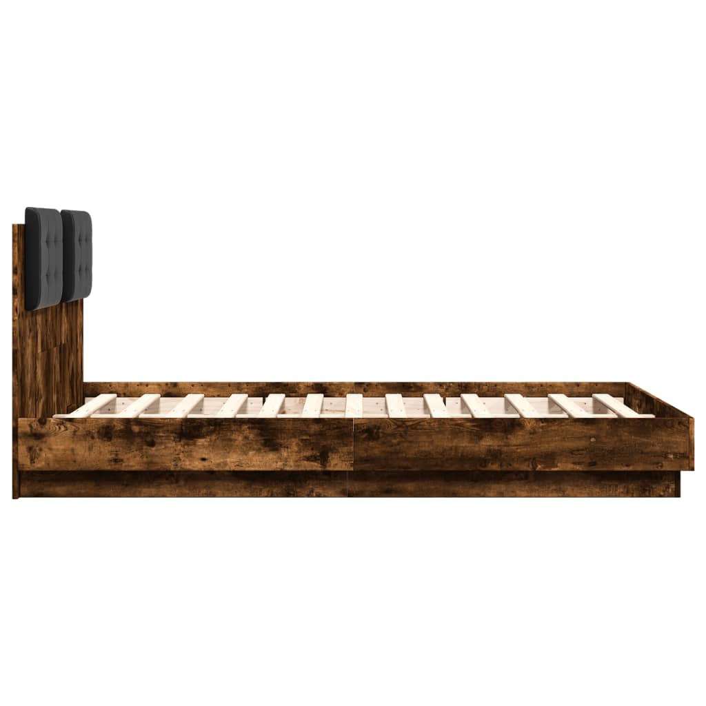 Giroletto con Testiera Rovere Fumo 120x190 cm Legno Multistrato | homemem39