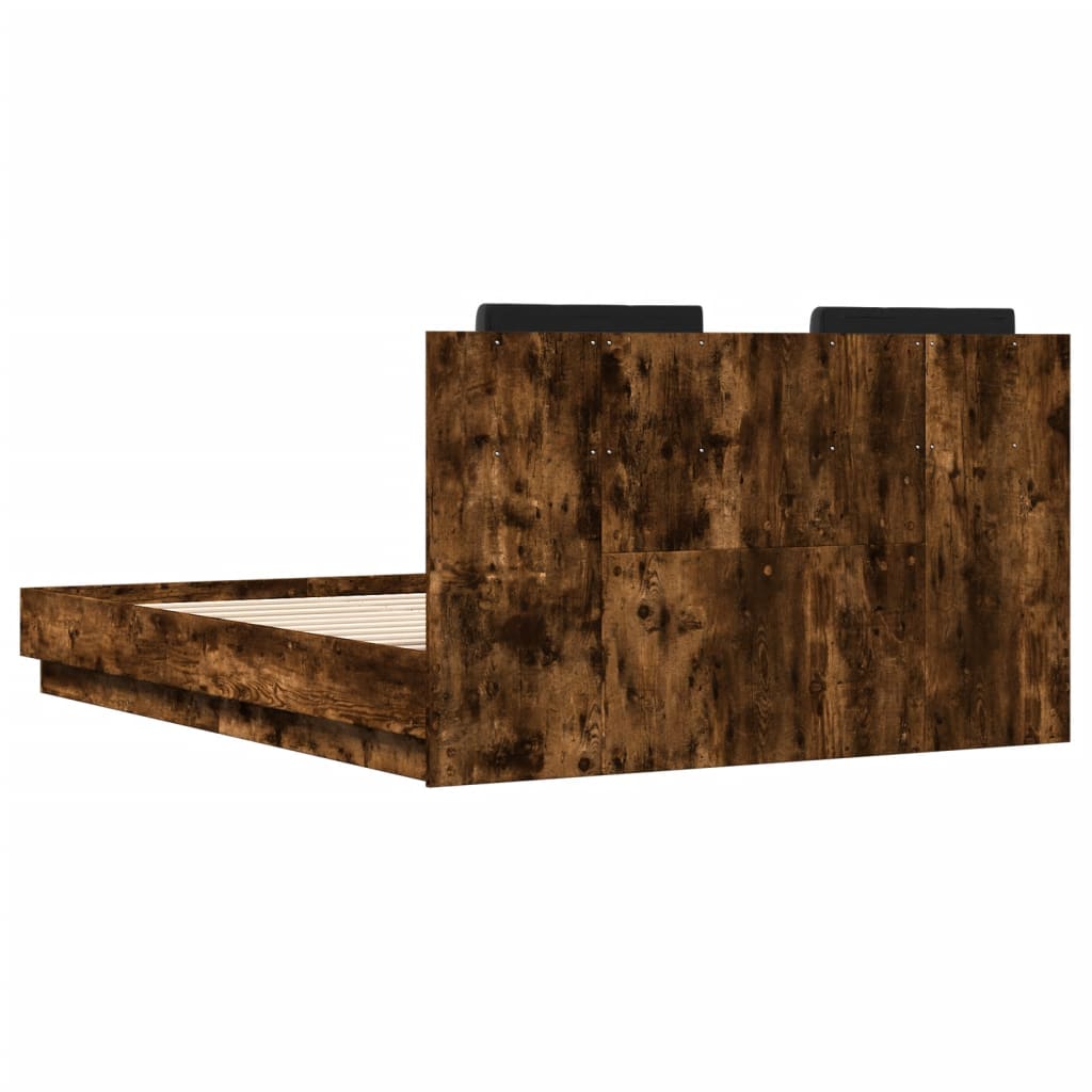 Giroletto con Testiera Rovere Fumo 120x190 cm Legno Multistrato | homemem39