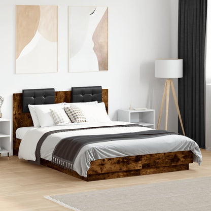 Giroletto con Testiera Rovere Fumo 120x190 cm Legno Multistrato | homemem39
