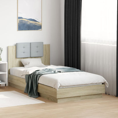 Giroletto con Testiera Rovere Sonoma 90x190cm Legno Multistrato | homemem39
