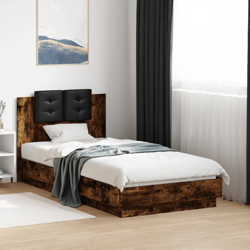 Giroletto con Testiera Rovere Fumo 90x190 cm Legno Multistrato | homemem39