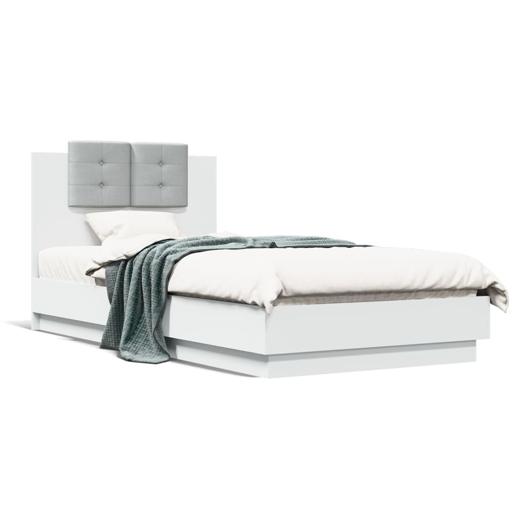 Giroletto con Testiera Bianco 75x190 cm in Legno Multistrato | homemem39