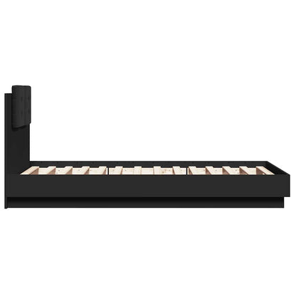 Giroletto con Testiera Nero 75x190 cm in Legno Multistrato | homemem39