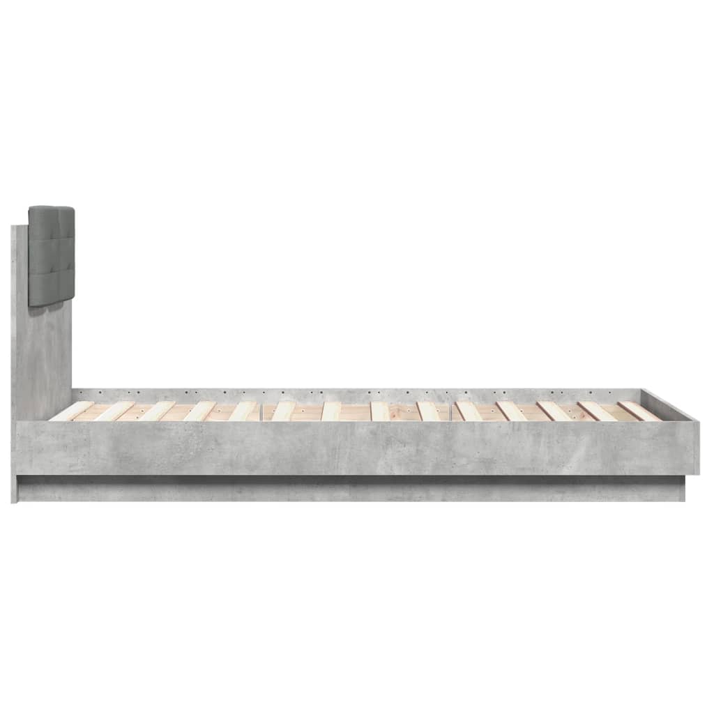 Giroletto Testiera Grigio Cemento 75x190 cm Legno Multistrato | homemem39
