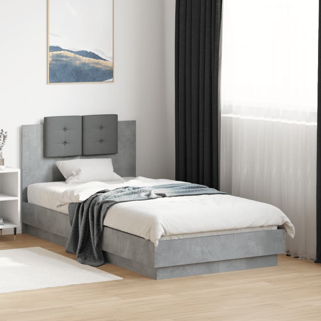 Giroletto Testiera Grigio Cemento 75x190 cm Legno Multistrato | homemem39
