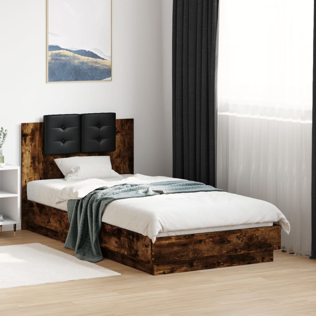 Giroletto con Testiera Rovere Fumo 75x190 cm Legno Multistrato | homemem39