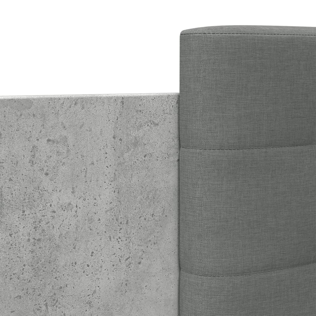 Giroletto con Testiera e LED Grigio Cemento 180x200 cm | homemem39