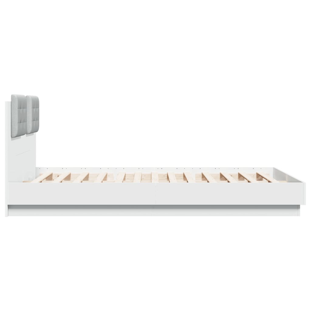 Giroletto con Testiera e LED Bianco 150x200 cm | homemem39