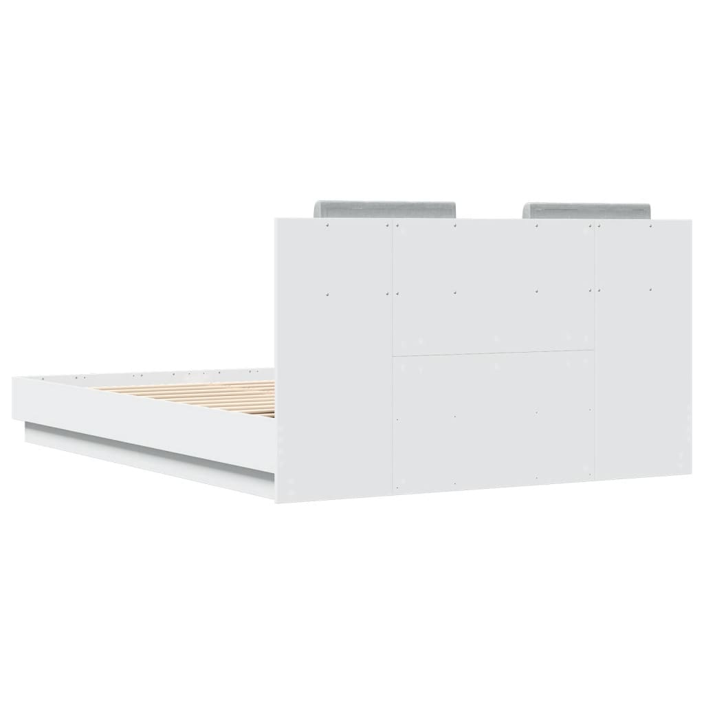 Giroletto con Testiera e LED Bianco 150x200 cm | homemem39