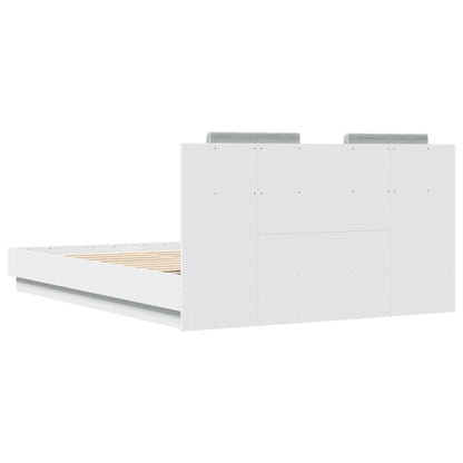 Giroletto con Testiera e LED Bianco 150x200 cm | homemem39