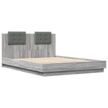 Giroletto con Testiera e LED Grigio Sonoma 120x200 cm | homemem39