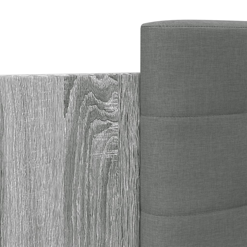 Giroletto con Testiera e LED Grigio Sonoma 120x200 cm | homemem39