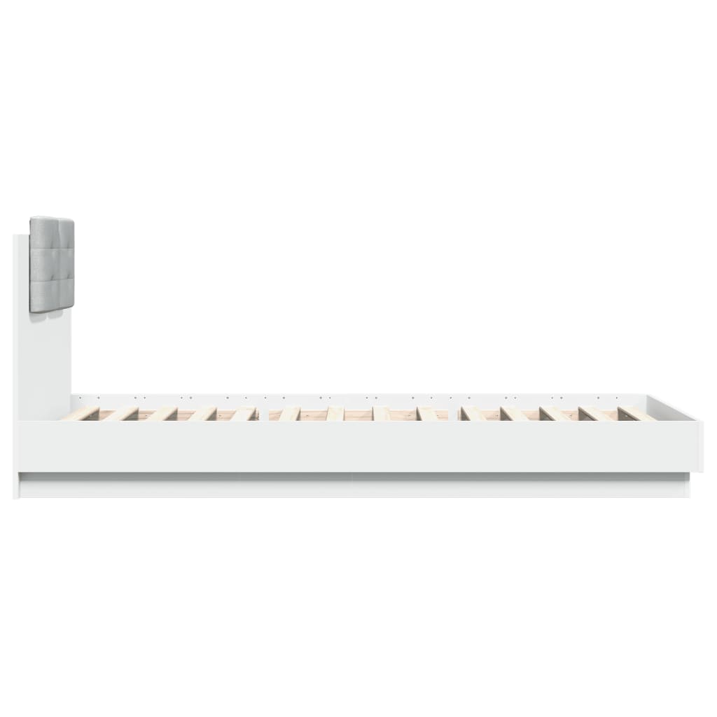 Giroletto con Testiera e LED Bianco 100x200 cm | homemem39