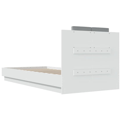 Giroletto con Testiera e LED Bianco 100x200 cm | homemem39