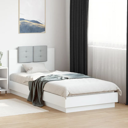 Giroletto con Testiera e LED Bianco 100x200 cm | homemem39