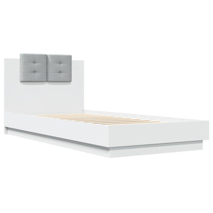 Giroletto con Testiera e LED Bianco 90x200 cm | homemem39