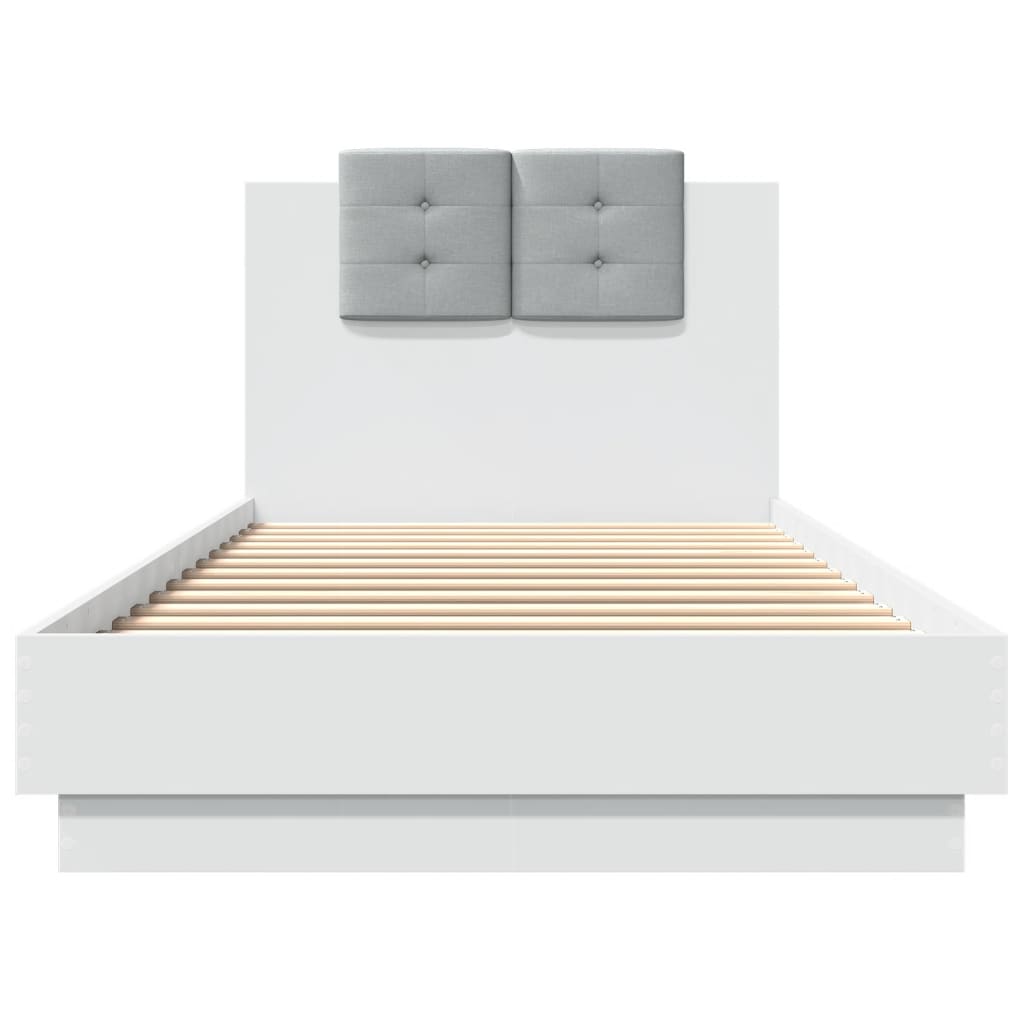 Giroletto con Testiera e LED Bianco 90x200 cm | homemem39
